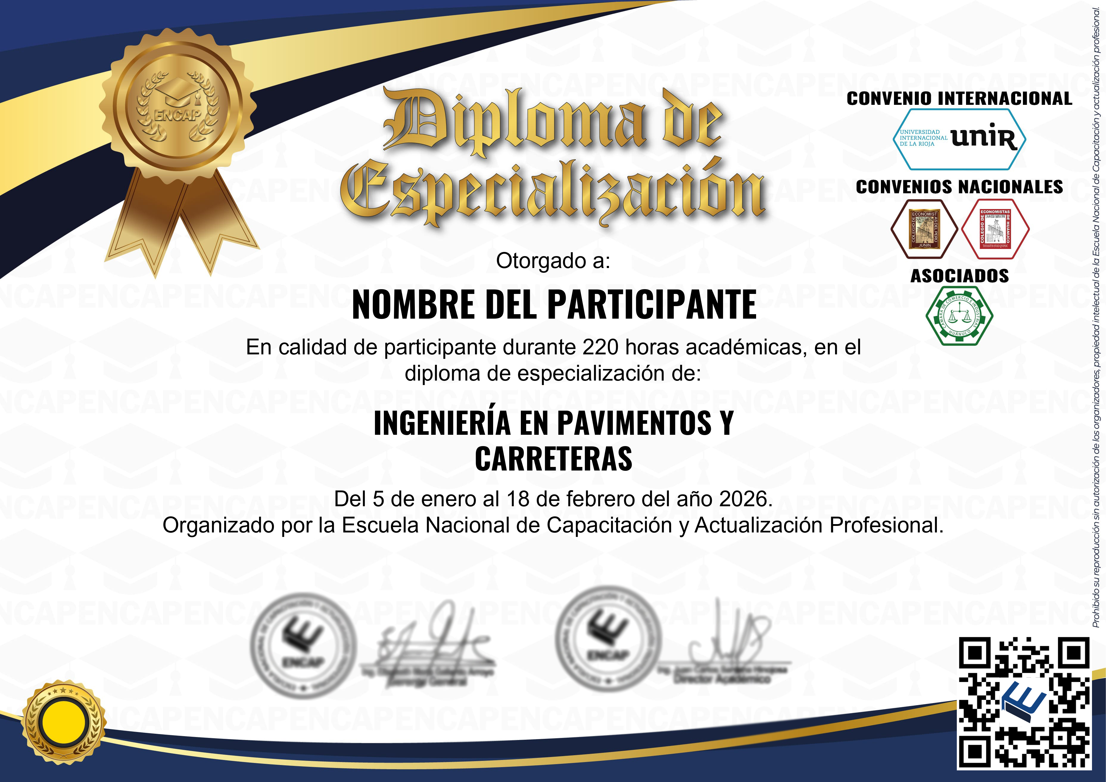 Certificado Especialización