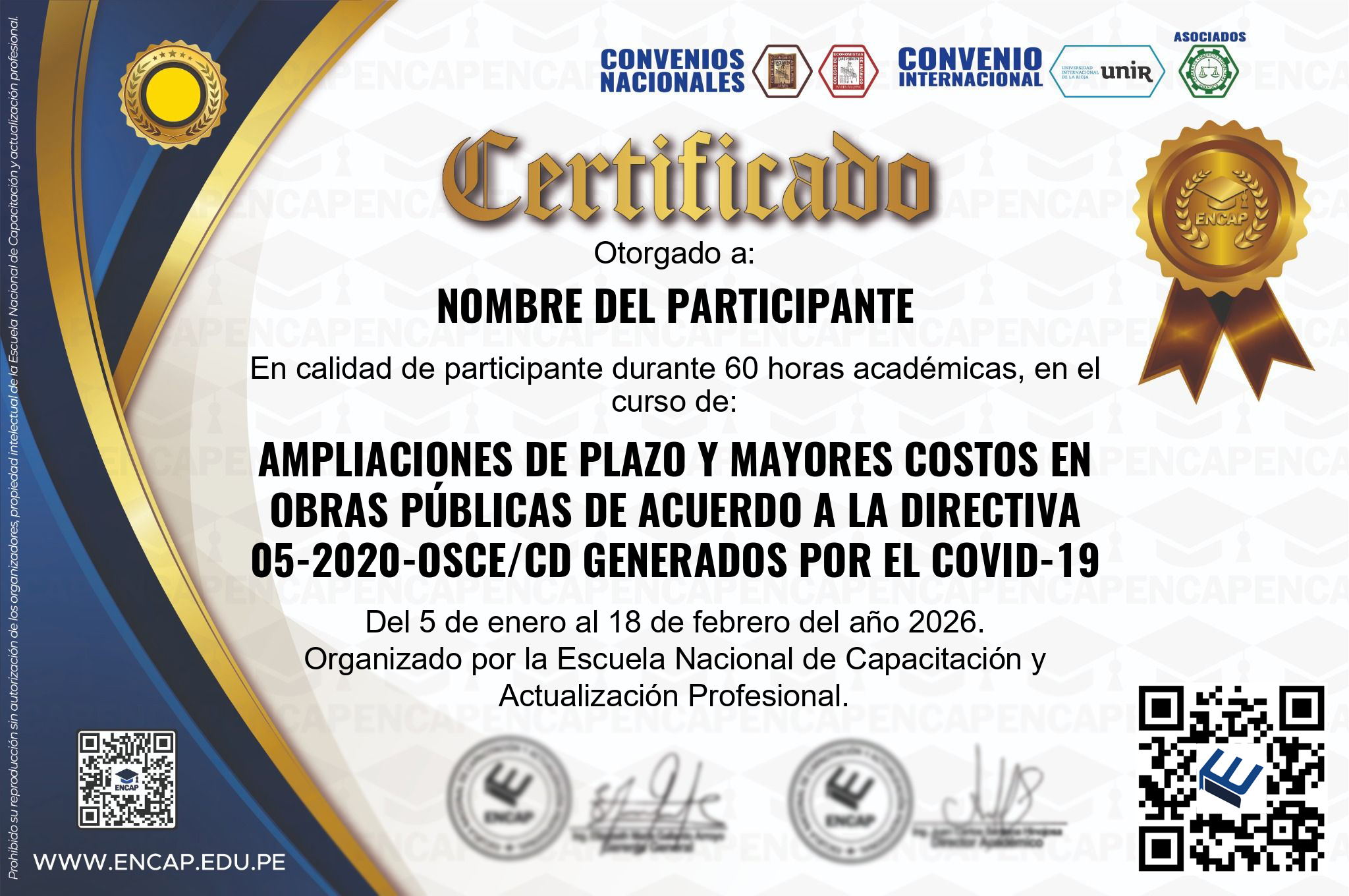 Certificado Especialización