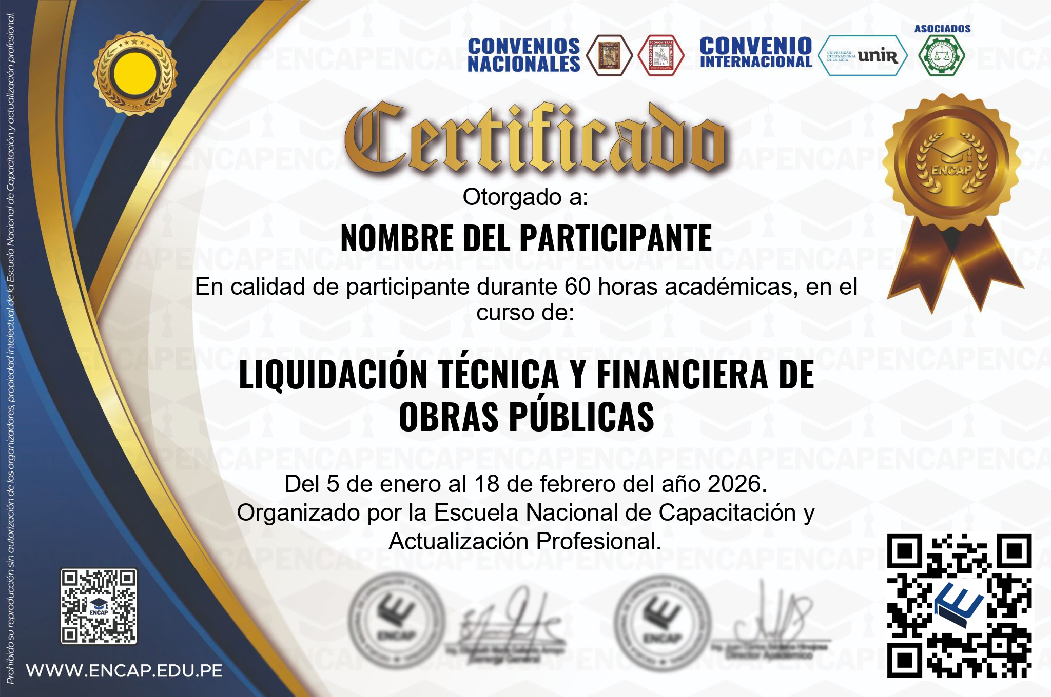 Certificado Especialización