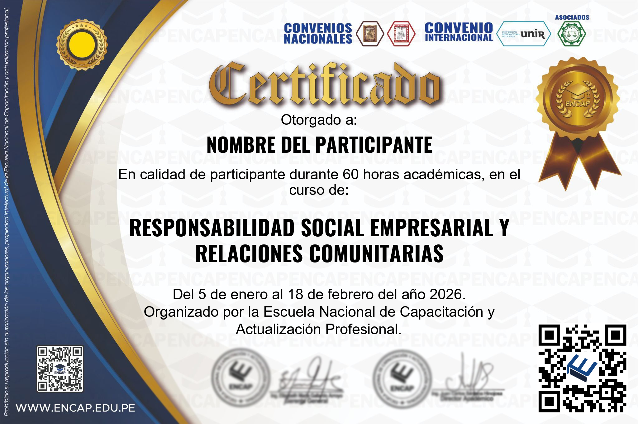 Certificado Especialización