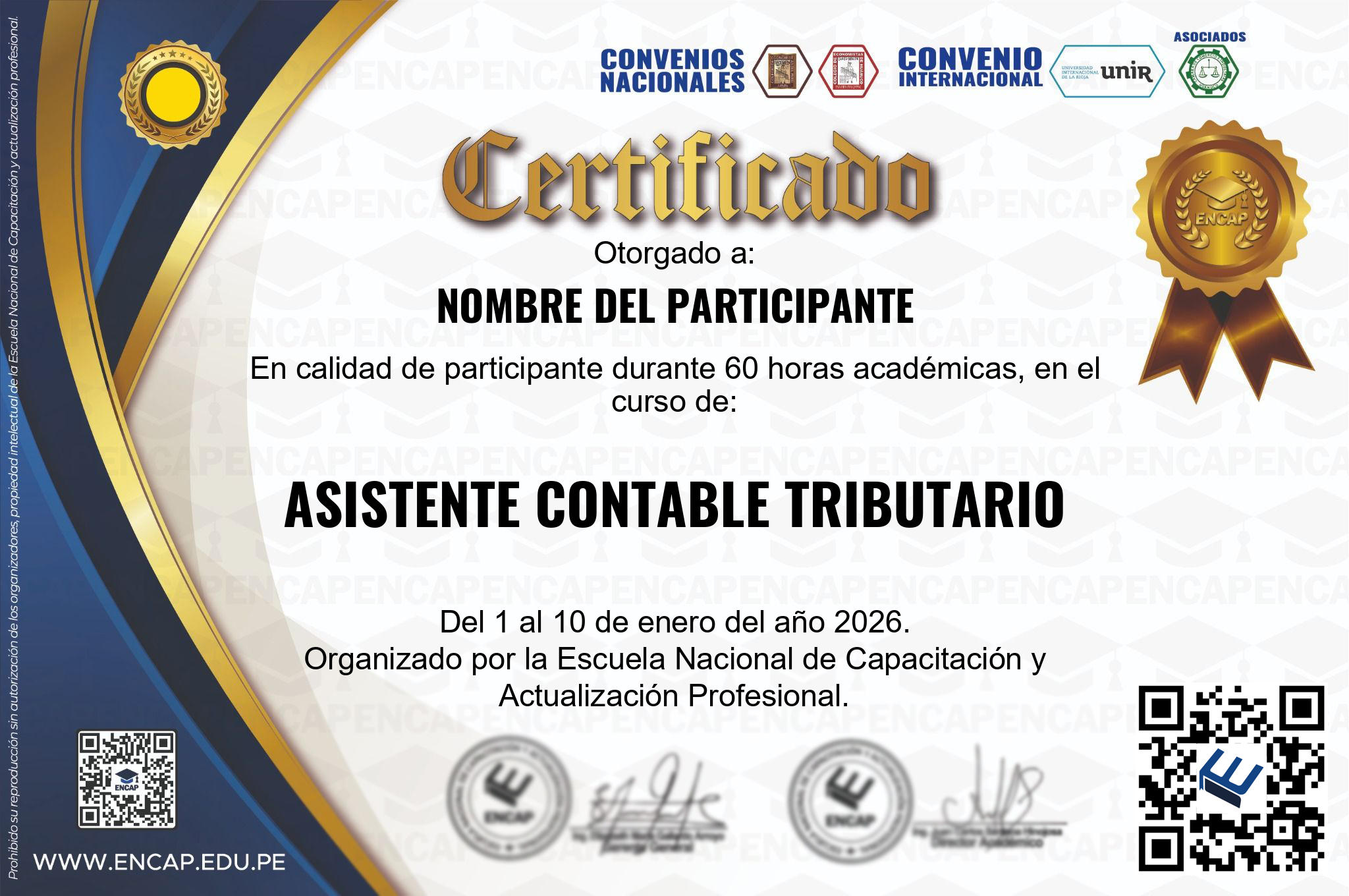 Certificado Especialización