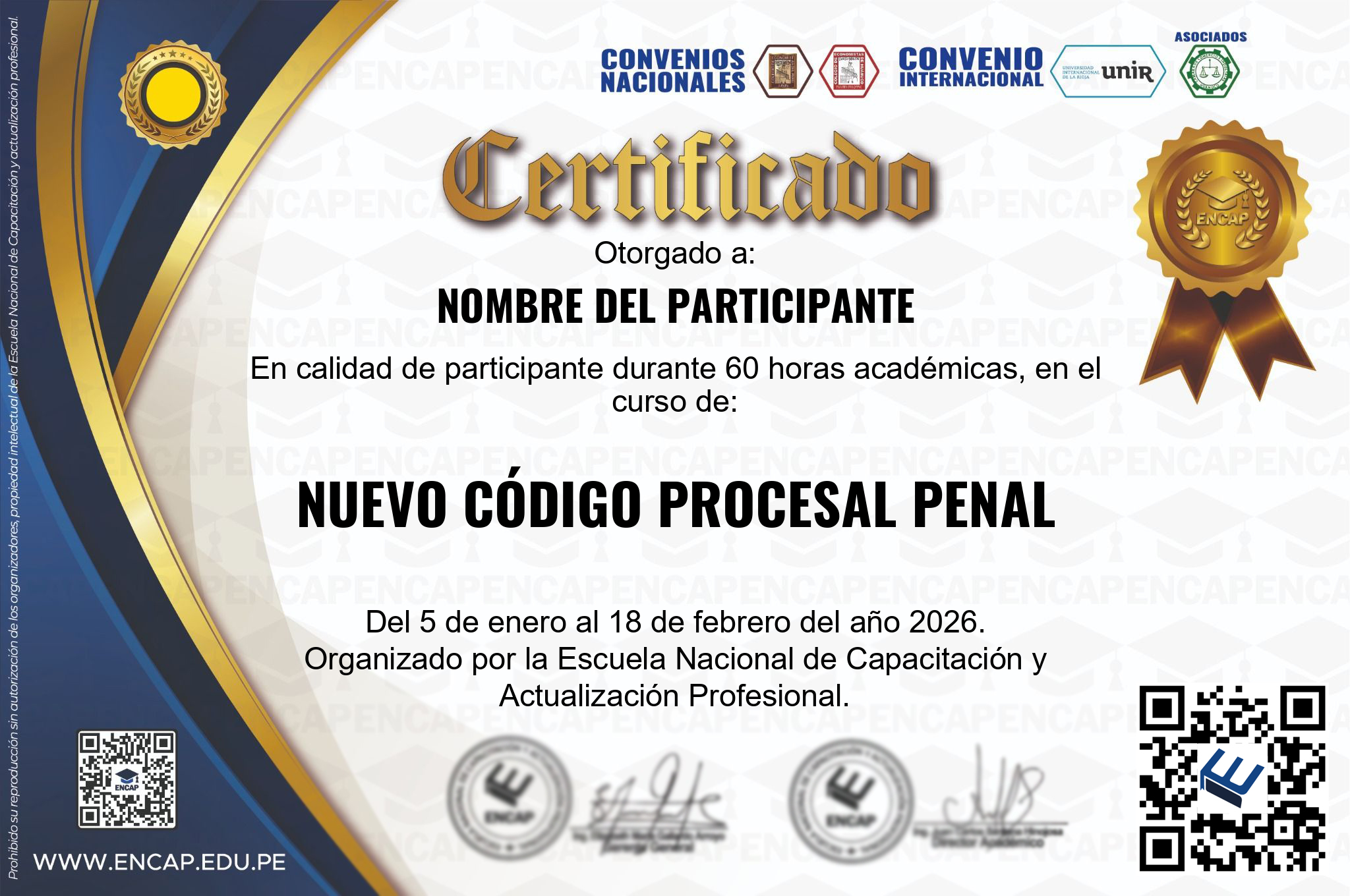 Certificado Especialización