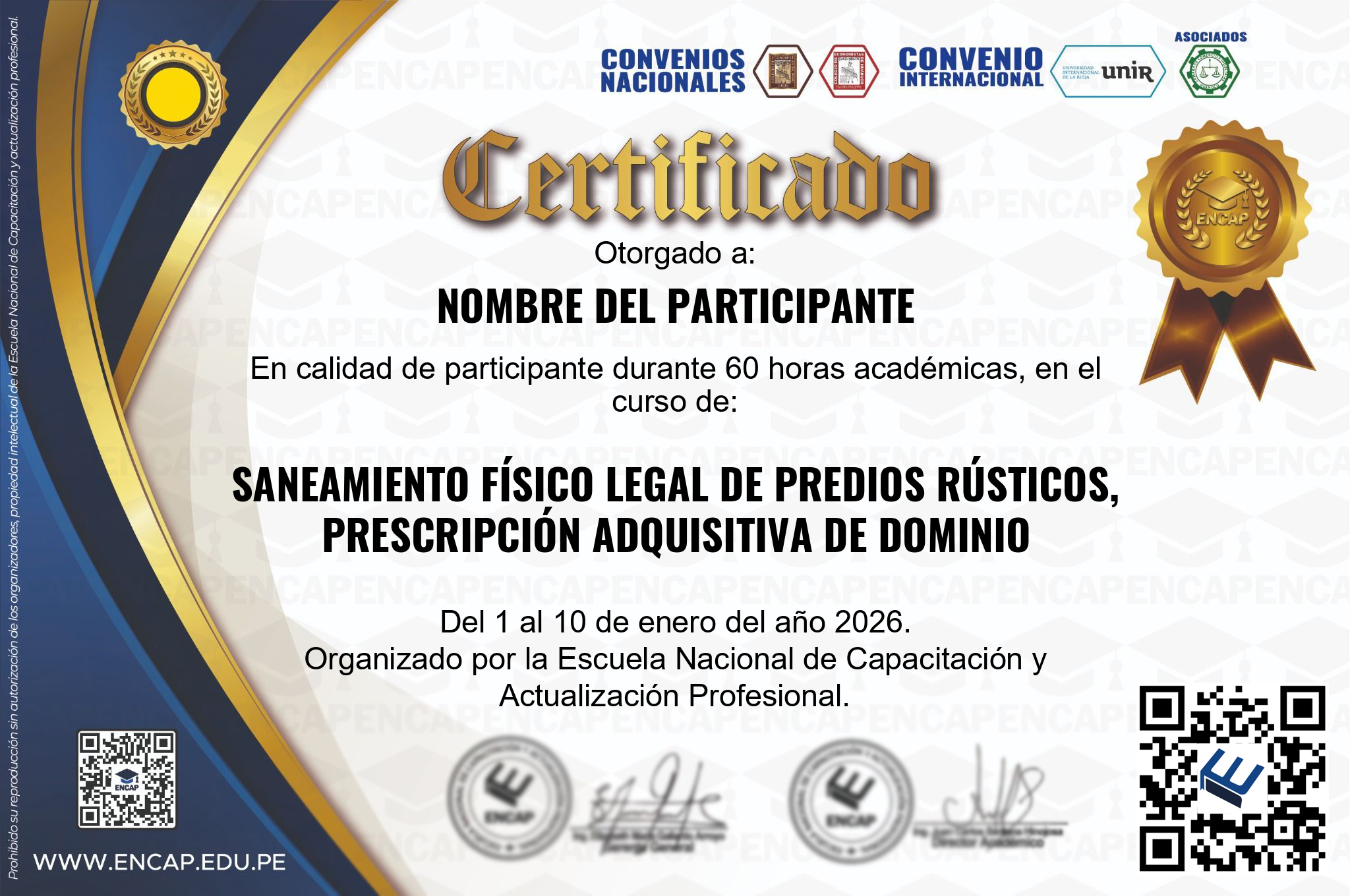 Certificado Especialización