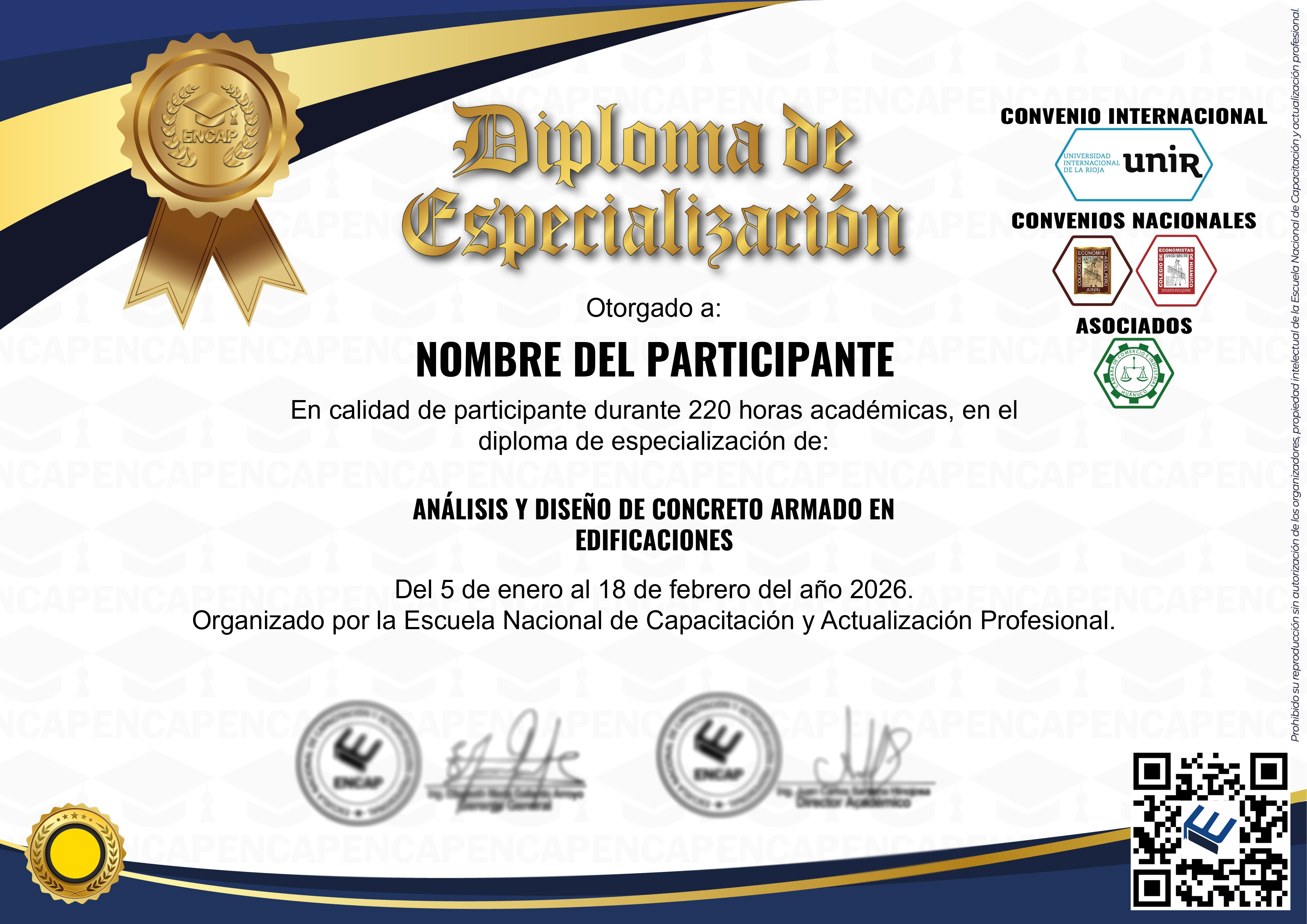 Certificado Especialización