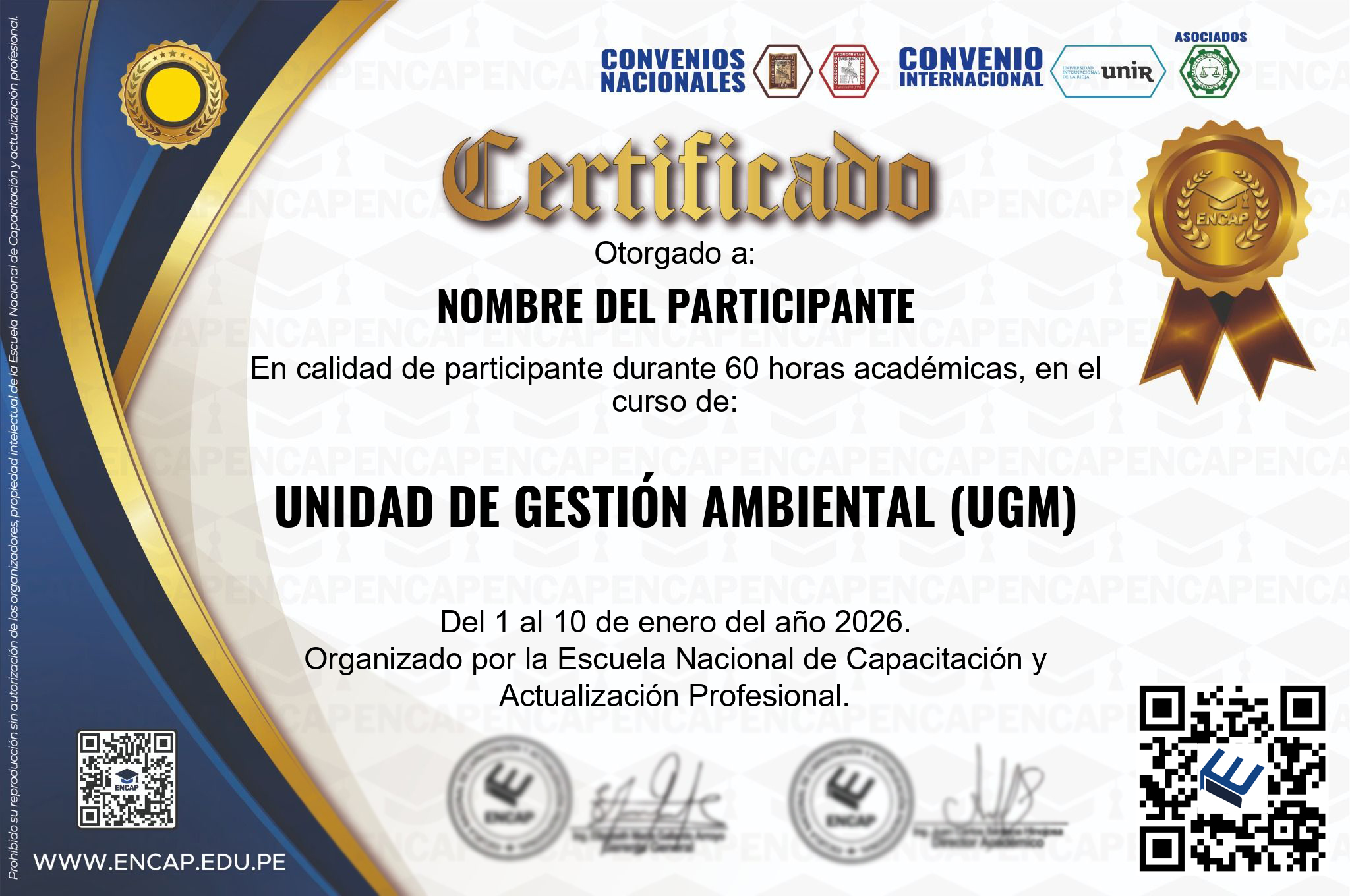 Certificado Especialización