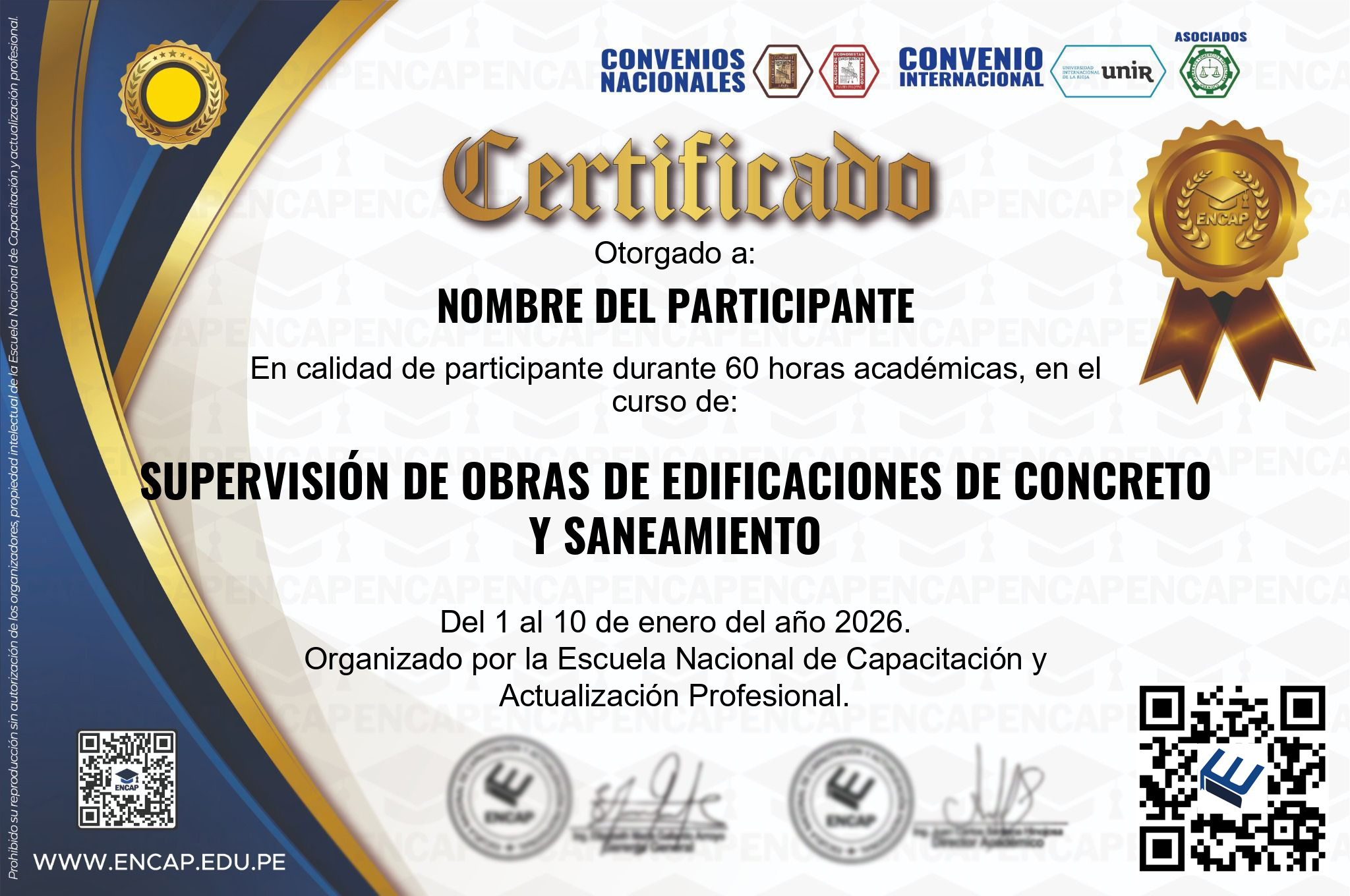 Certificado Especialización
