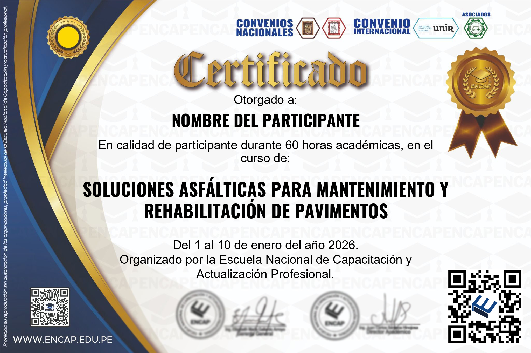 Certificado Especialización