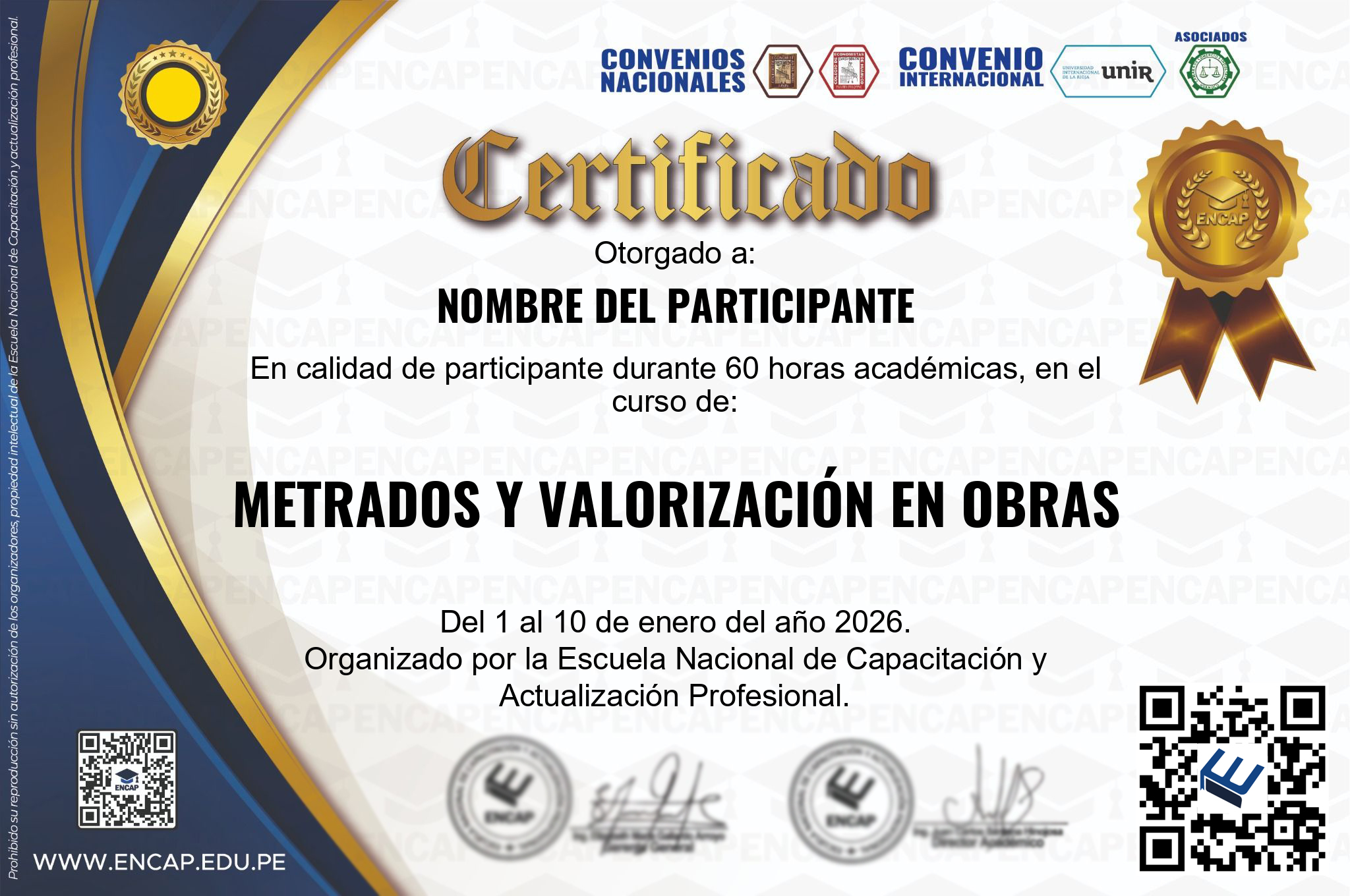 Certificado Especialización