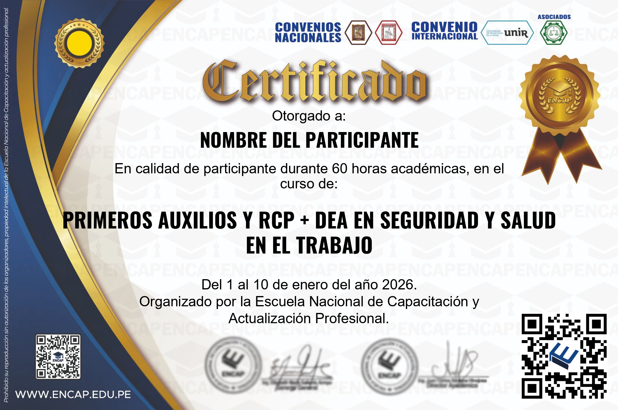 Certificado Especialización