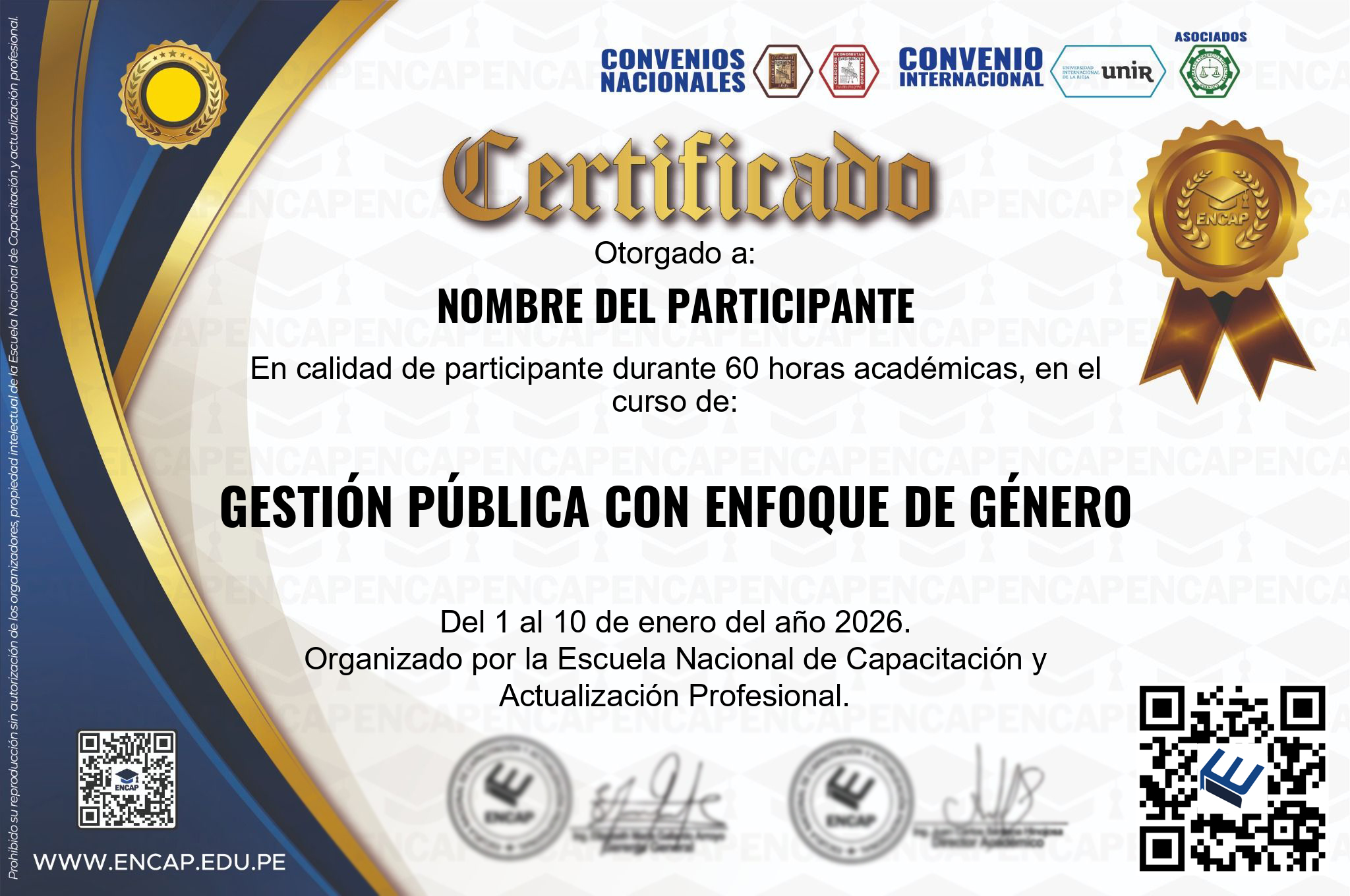 Certificado Especialización