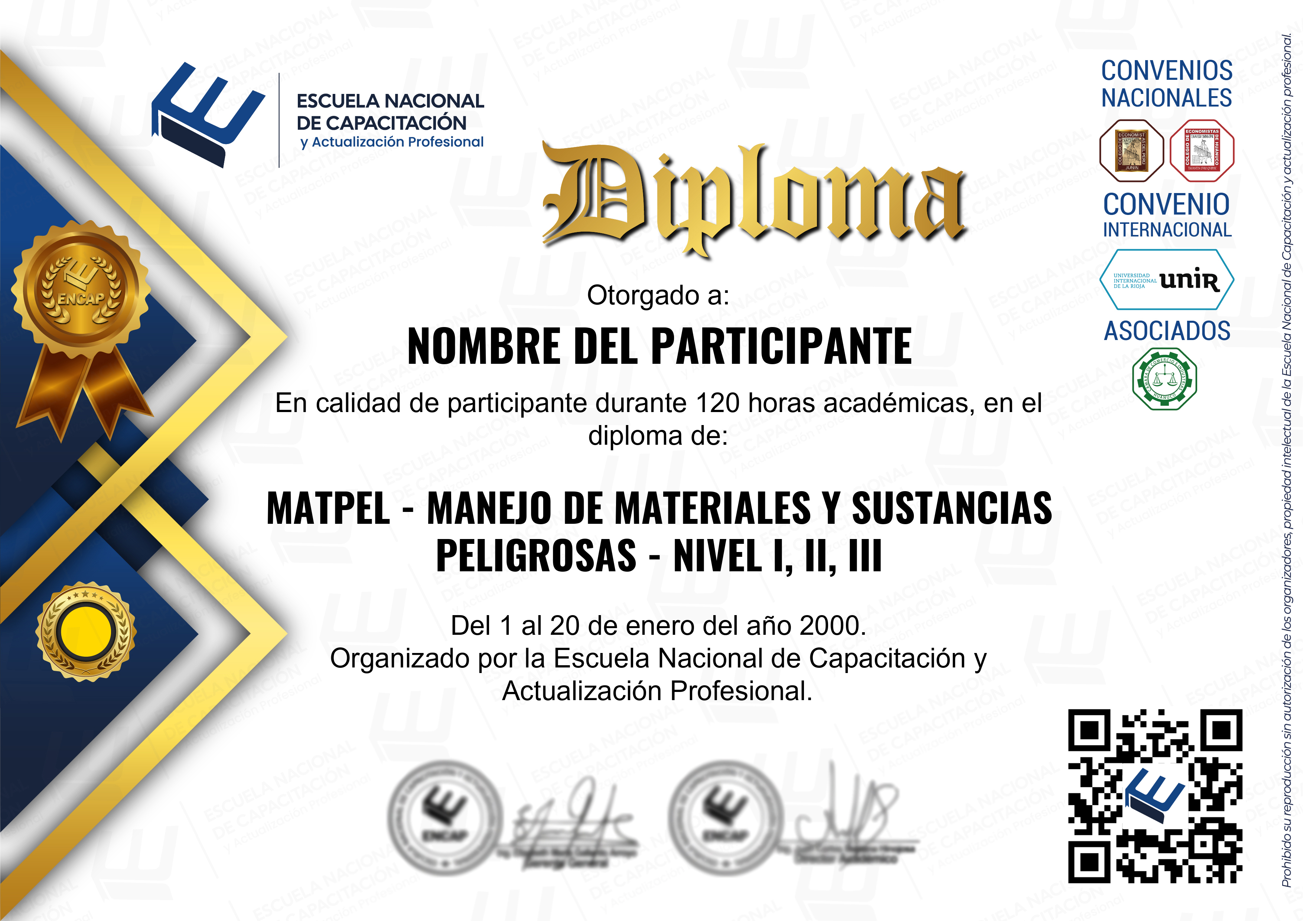 Certificado Especialización